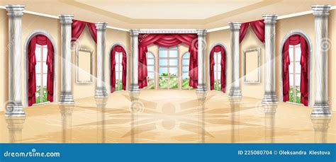Luxury Palace Interior Vector Royal Ballroom Background Classic