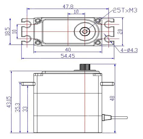 40 Kg·cm 4 Nm Rc Servo Motor 6v 74v