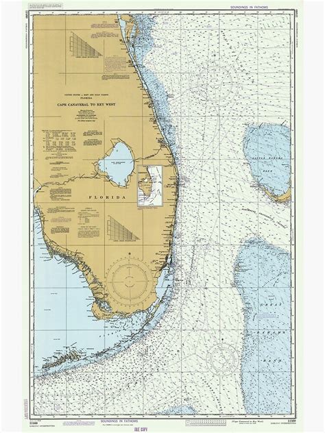 Florida Atlantic Coast Map 1982 Poster By Bravuramedia Redbubble