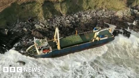 Storm Dennis Ghost Ship Washes Up On Irish Coast