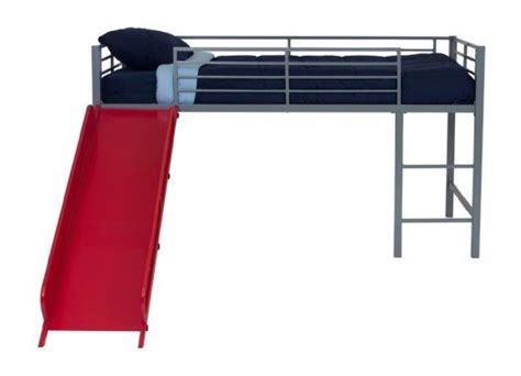 Dhp Junior Twin Metal Loft Bed With Slide Multifunctional Design