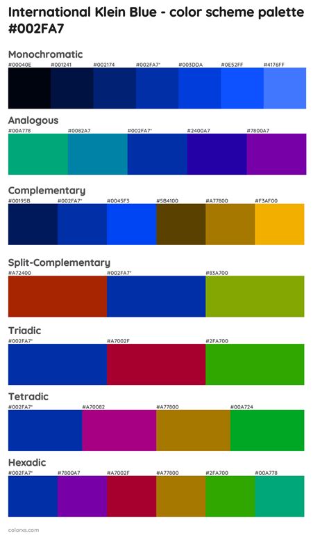 International Klein Blue Color Palettes And Color Scheme Combinations