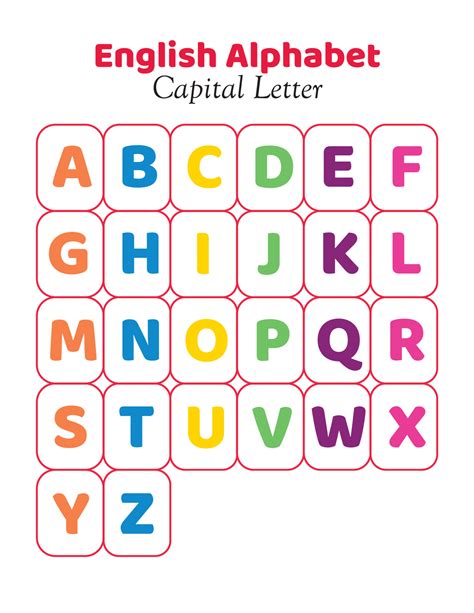 English Alphabet Chart For Kidscapital Letter 22683810 Vector Art At