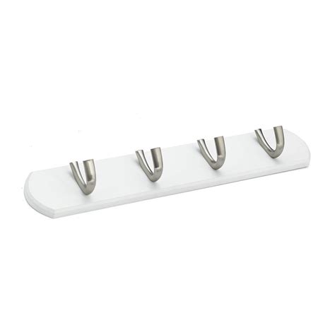 Richelieu Hardware Hook Rack 15 In Wooden White Board With 4 Satin