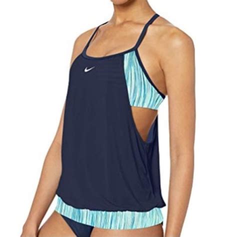 Nike Swim Nike Layered Sport Tankini Swimsuit Set Blue Navy Poshmark