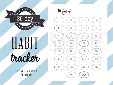 30 Day Habit Tracker Daily Motivation Planner 30 Days Etsy