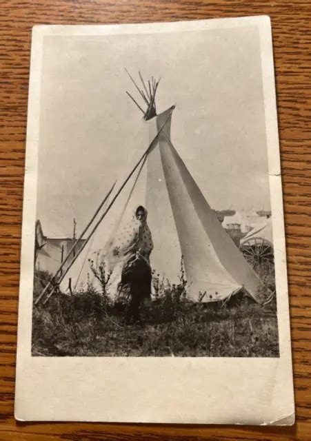 1908 Oklahoma Real Photo Postcard Rppc Native American Indian Squaw Teepee 1000 Picclick