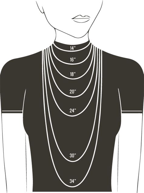 Size Chart Necklace Lengths Silver Necklace Chain Necklace