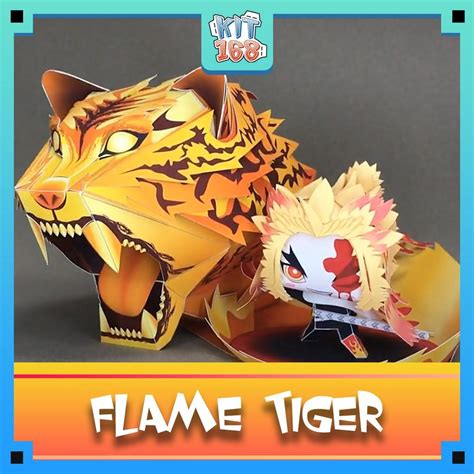 Mô Hình Giấy Anime Chibi Kyojuro Rengoku Ver 6 Flame Tiger Demon