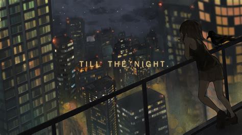 Anime Night City Lights City Bed Catzz Hd Wallpaper