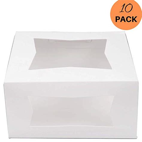 Buy Cake Boxes 10 X 10 X 5 Inch With Window High Strength White Boxes