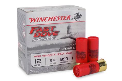 Winchester 12 Gauge 2 34 In 1 Oz 75 Shot Fast Dove High Brass 25box