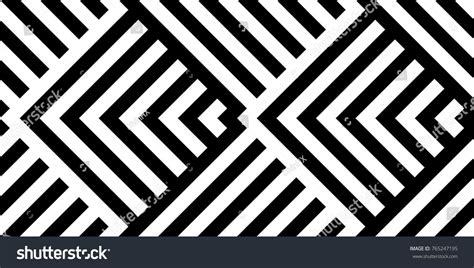 Seamless Pattern With Striped Black White Diagonal Lines Zigzag