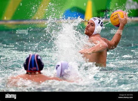 Frances Mathieu Peisson In Action In Water Polo Mens During The