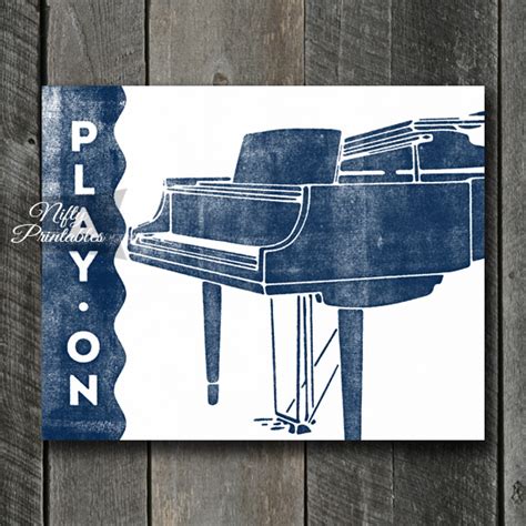 Piano Play On Print Printable Piano Art Piano Ts