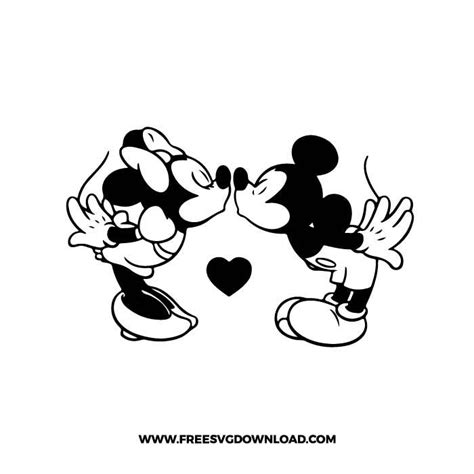 Mickey Minnie Kiss Svg And Png Cut Files Mickey And Minnie Tattoos
