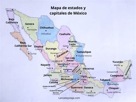 Optimista Increíble junto a mapa de mexico con capitales tortura