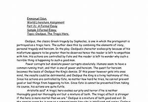 oedipus the king tragic hero essay