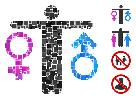 Square Bisexual Man Icon Vector Mosaic Stock Vector Illustration Of