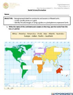 Ejercicio De Continents And Maps