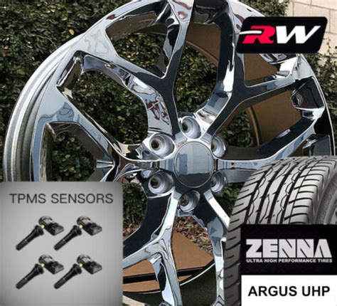 20 X9 Inch Gmc Sierra 1500 Snowflake Style Wheels Chrome Rims Tires