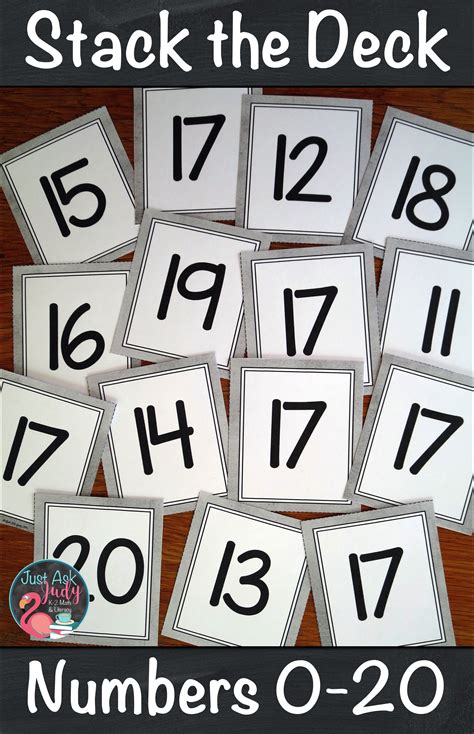 Stack The Deck Numbers 0 20 Flashcards Number Recognition Activities