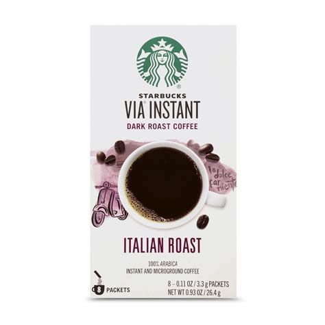 Starbucks Via Instant Italian Roast Dark Roast Coffee 1 Box Of 8