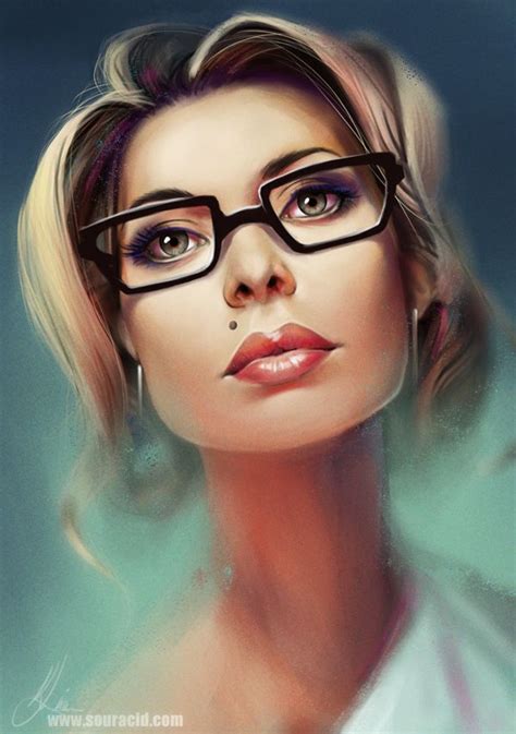 Portraits 02 By Karl Liversidge Figurative Art Blonde Woman Head With Eyeglasses Character