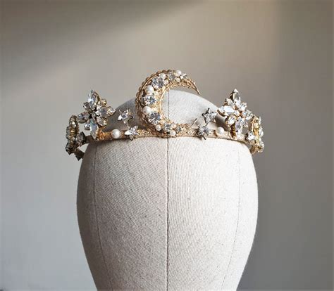 Celestial Crown Star Tiara Bridal Crown Crystal Bridal Tiara Etsy
