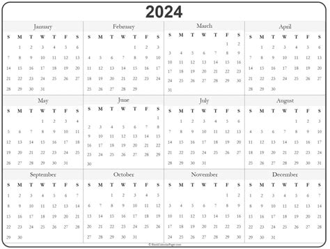Free Printable 2024 Calendar 2024 Calendar Printable