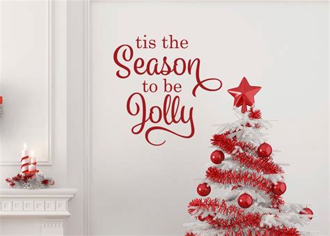 Tis The Season To Be Jolly Christmas Wall Quote Etsy Christmas