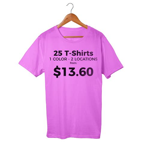 25 custom printed t shirts 2 locations dsr t shirts