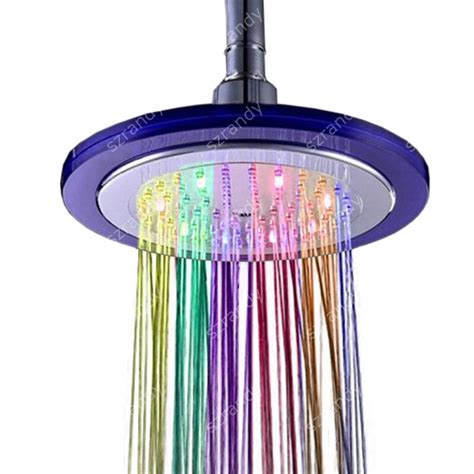8 Inch Water Power Bathroom Sprinkler With Multicolor Fast Flashing
