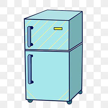 A Blue Refrigerator Freezer Sitting On Top Of A Table