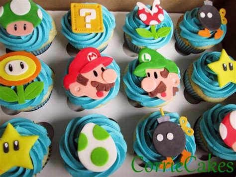 Remember this post about the mario kart memory game? Super Mario cupcake toppers