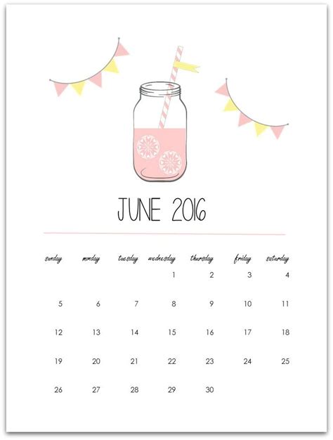 Free June Bullet Journal Calendar Printable June Calendar Printable