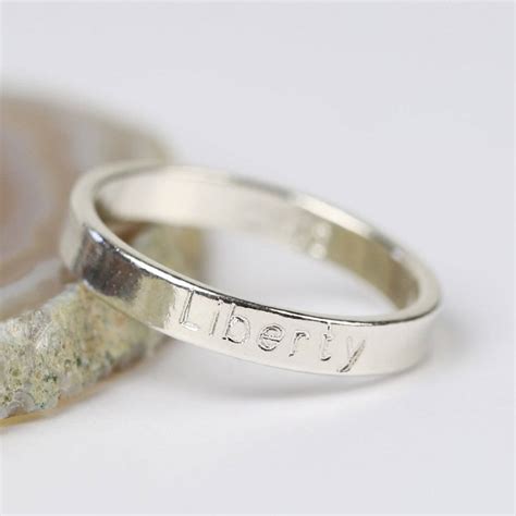 Personalised Engraved Sterling Silver Name Ring By Lisa Angel