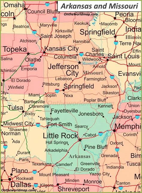Map Of Arkansas And Missouri Cities