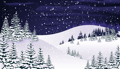 Snowy Night Winter Forest 1234017 Vector Art At Vecteezy