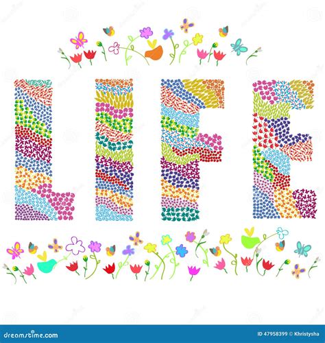 Life Word Stock Vector Illustration Of Background Flower 47958399