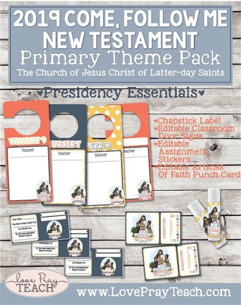 Come Follow Me—for Primary New Testament 2019 Full Theme Pack For