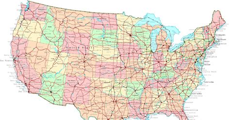 Us Map Highways And Cities