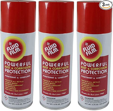 Fluid Film 3 Aerosol Cans Rust And Corrosion Protection Metal Surface