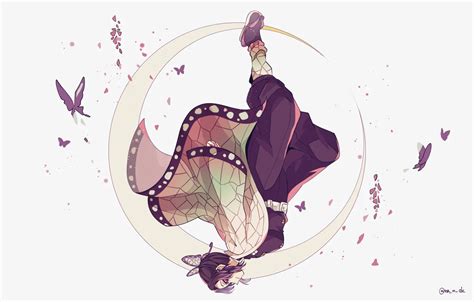 Wallpaper girl, butterfly, a month, The Blade Cleaves Demons, Demon