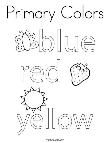 Primary Colors Coloring Page Twisty Noodle Primary Colors Color