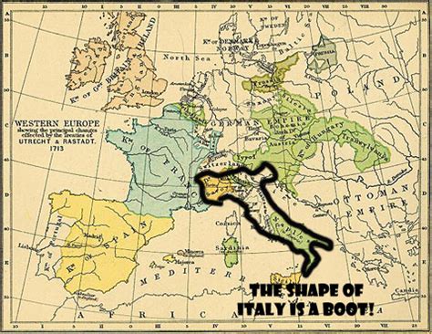 This is the only place shaped like a boot, that's why it is unique. Song about the Boot Shape of Italy with a Recording