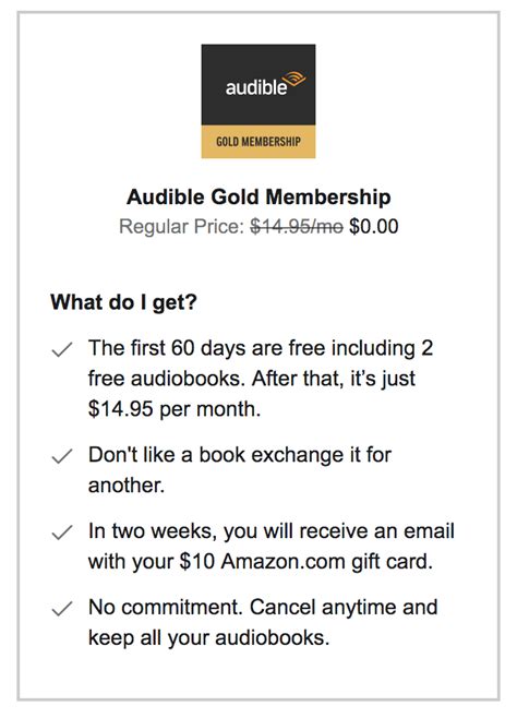 Audible gift cards are an awesome gift as well, especially for someone who loves reading books but has no time. Expired Free $10 Amazon Gift Card + 2 Months of Free Audible for Returning Subscribers ...