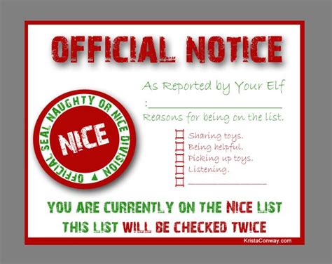 Impress your loved ones with a printable personalized nice list from santa claus! 8 best images about Nice list certificate on Pinterest | Free santa letters, Back to and The elf