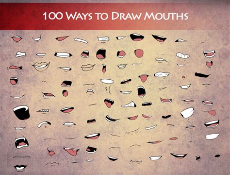 Learn how to draw anime tutorial pictures using these outlines or print just for coloring. 100 Ways To Draw Mouths by Destron23 on DeviantArt