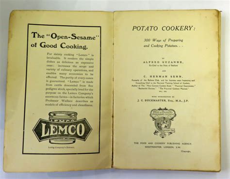 Potato Cookery 300 Ways Of Preparing And Cooking Potatoes By Alfred